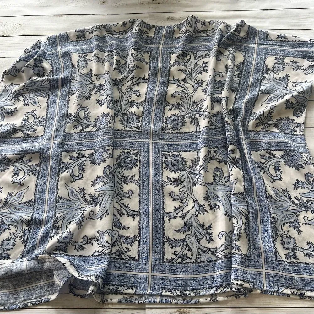 Michael Kors Blue and White Patterned Tunic